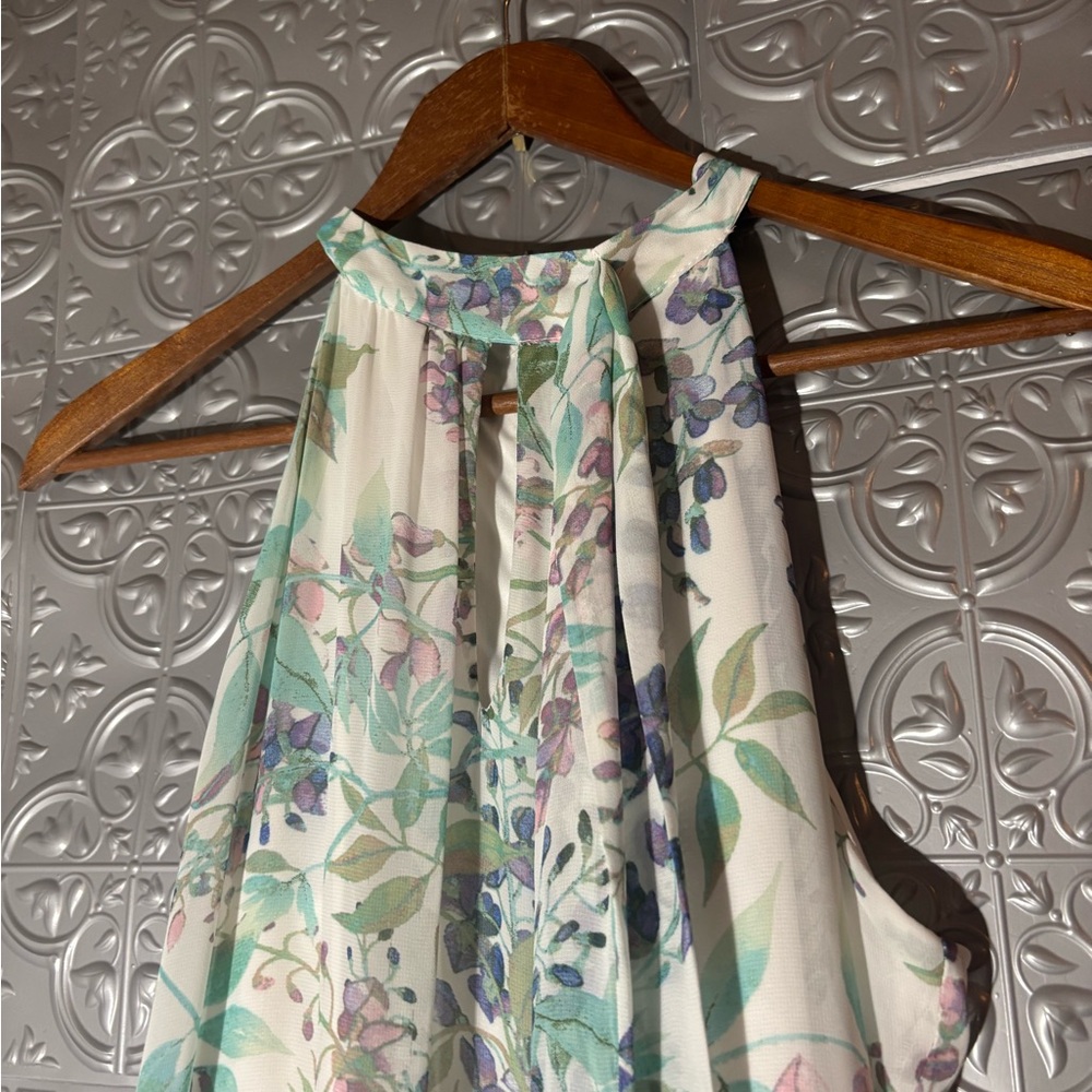 Vintage Leslie Fay maxi dress gown pastel vacation summer wedding party elegant - Picture 2 of 11